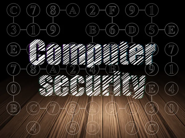 Security concept: Computer Security in grunge dark room — Stock fotografie