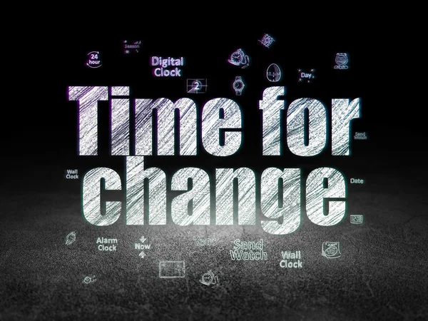 Timeline concept: Time for Change in grunge dark room — Stock Photo, Image