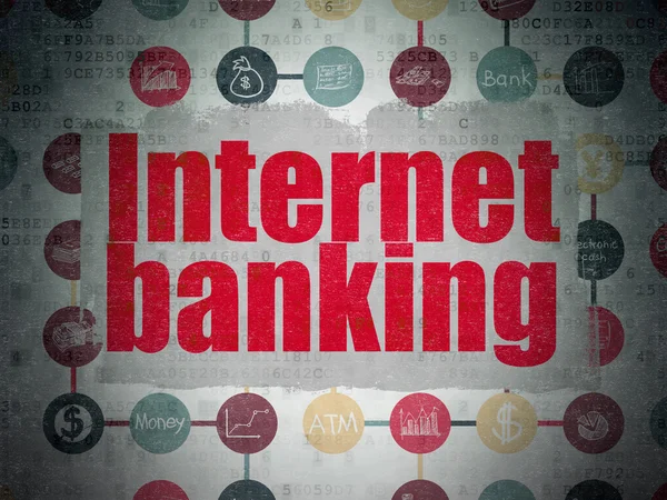 Rahan käsite: Internet Banking on Digital Paper tausta — kuvapankkivalokuva