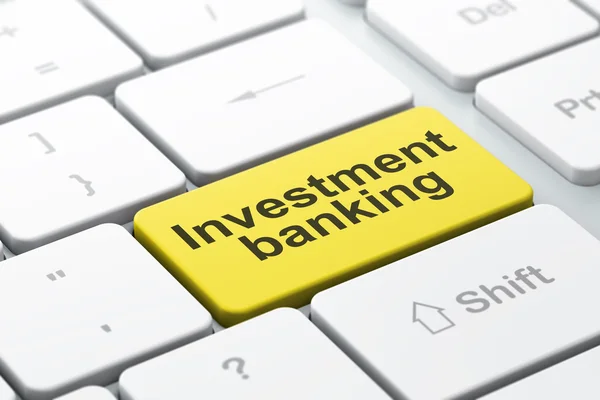 Concept d'argent : Investment Banking sur fond de clavier d'ordinateur — Photo