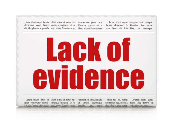 Law concept: newspaper headline Lack Of Evidence — 스톡 사진