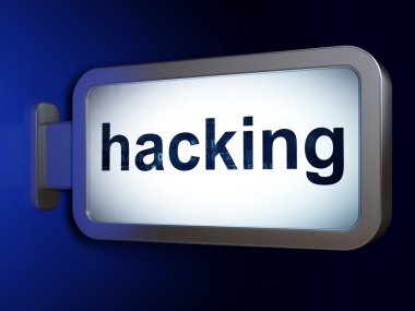 Safety concept: Hacking on billboard background