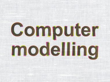 Science concept: Computer Modelling on fabric texture background