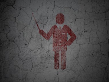 Education concept: Teacher on grunge wall background