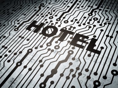 Travel concept: circuit board with Hotel