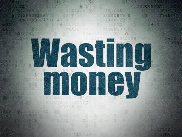Concepto de moneda: Desperdicio de dinero en papel digital — Foto de Stock