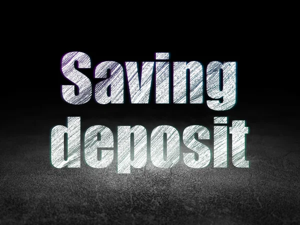 Currency concept: Saving Deposit in grunge dark room — Stock Photo, Image