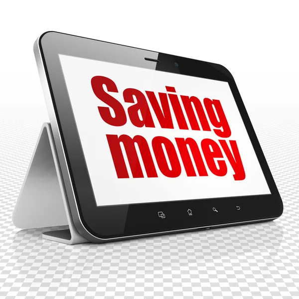 Business concept: Tablet Computer with Saving Money on display — Stock Photo, Image