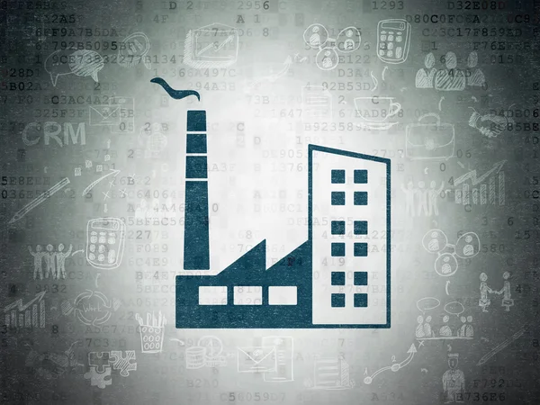 Business concept: Industry Building on Digital Paper background — Stockfoto