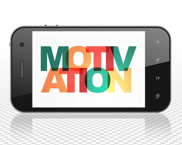 Concept de finance : Smartphone avec motivation à l'écran — Photo