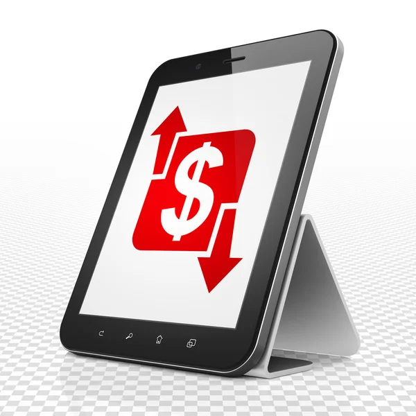 Conceito de financiamento: Tablet Computador com Finanças em exibição — Fotografia de Stock