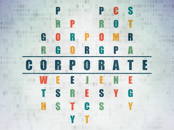 Concepto financiero: Rompecabezas corporativo en crucigrama —  Fotos de Stock
