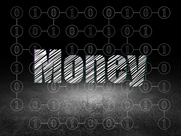 Business concept: Money in grunge dark room — Stock Photo, Image