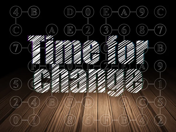 Concepto de línea de tiempo: Tiempo para el cambio en el cuarto oscuro grunge —  Fotos de Stock