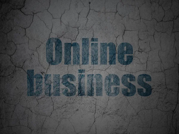 Koncepcja biznesowa: Biznes Online na tle ściany grunge — Zdjęcie stockowe