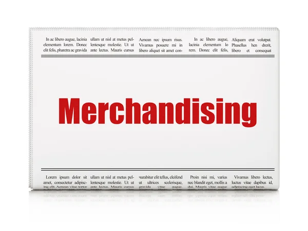 Advertising concept: newspaper headline Merchandising — Φωτογραφία Αρχείου