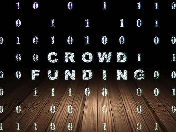 Business concept: Crowd Funding in grunge dark room — Stock Photo, Image