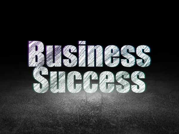 Business concept: Business Success in grunge dark room — Stock Photo, Image