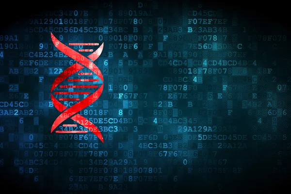 Concepto científico: ADN sobre fondo digital — Foto de Stock