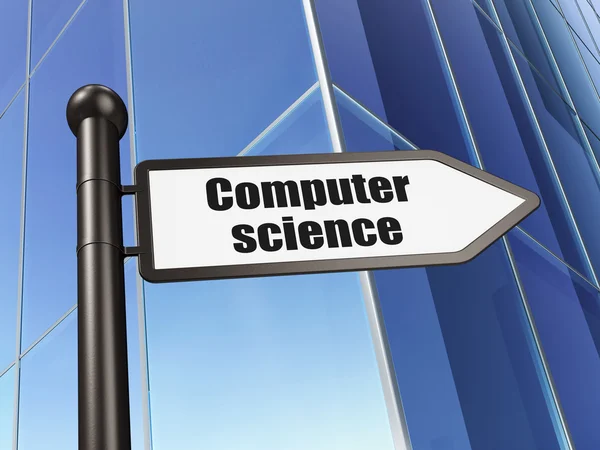 Conceito de ciência: assinar Ciência da Computação no fundo da construção — Fotografia de Stock