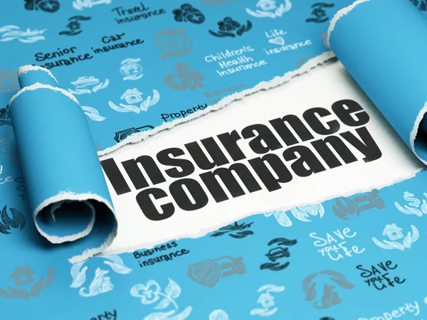 Concepto de seguro: texto negro Compañía de seguros bajo el pedazo de papel roto —  Fotos de Stock