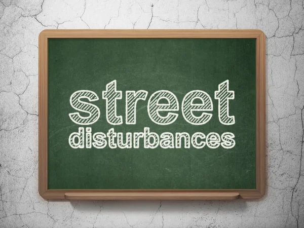 Political concept: Street Disturbances on chalkboard background — Stockfoto