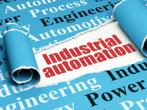 Industry concept: red text Industrial Automation under the piece of  torn paper — Stock Photo, Image