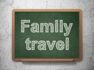 Vacation concept: Family Travel on chalkboard background