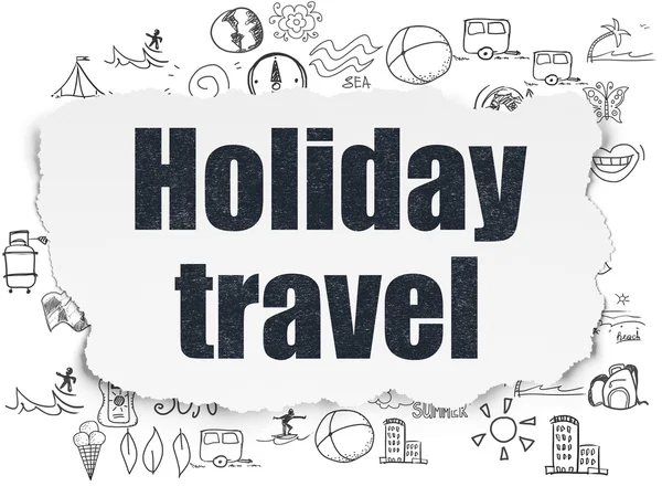 Conceito de viagem: Holiday Travel on Torn Paper background — Fotografia de Stock