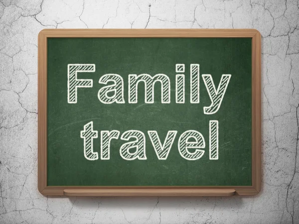 Vacation concept: Family Travel on chalkboard background — Zdjęcie stockowe