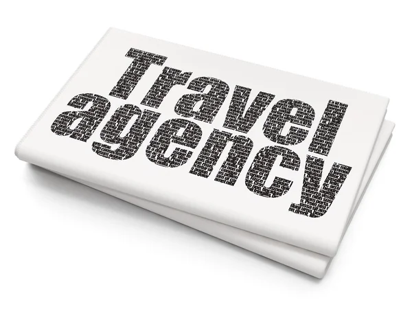 Vacation concept: Travel Agency on Blank Newspaper background — Stockfoto