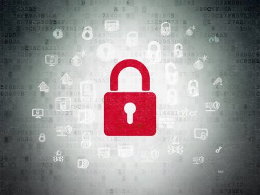 Privacy concept: Closed Padlock on Digital Paper background