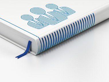 Business concept: closed book, Business People on white background