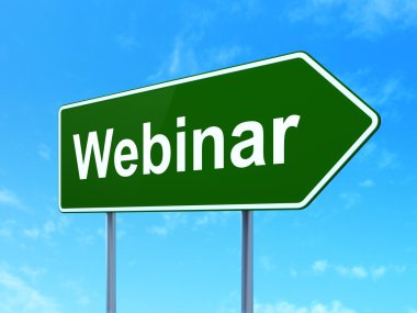 Studying concept: Webinar on road sign background