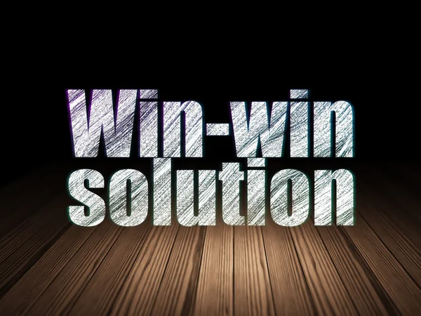 Finance concept: Win-win Solution in grunge dark room — Stock Photo, Image