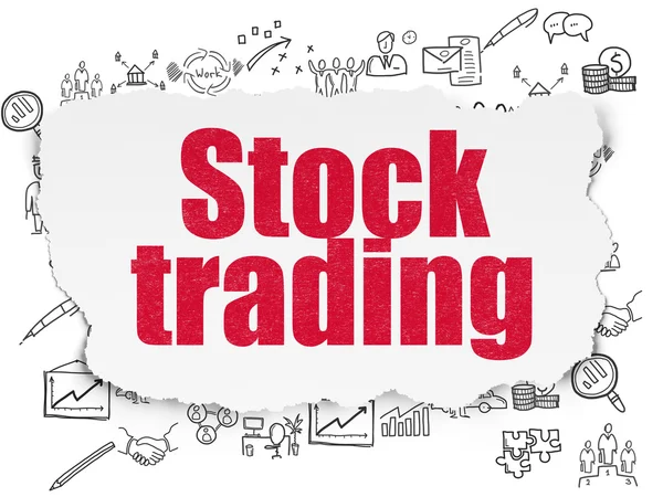 Financiën concept: Stock Trading op gescheurd papier achtergrond — Stockfoto