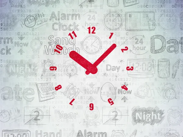 Time concept: Clock on Digital Paper background — Stock Photo, Image