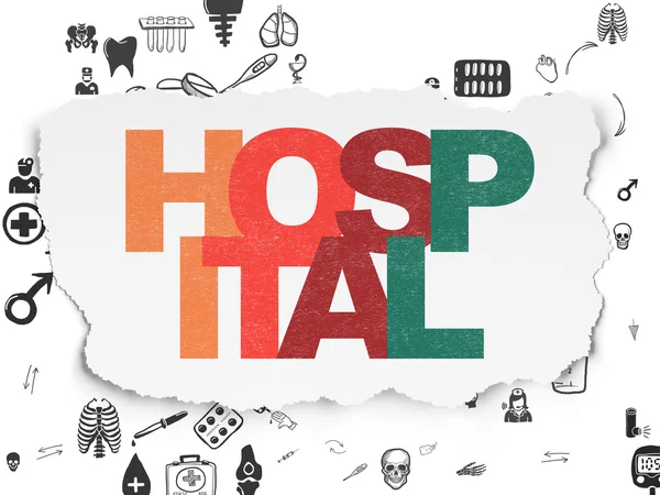 Health concept: Hospital on Torn Paper background — Stock Photo, Image