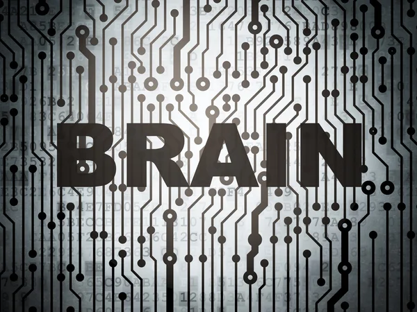 Conceito de cuidados de saúde: placa de circuito com cérebro — Fotografia de Stock