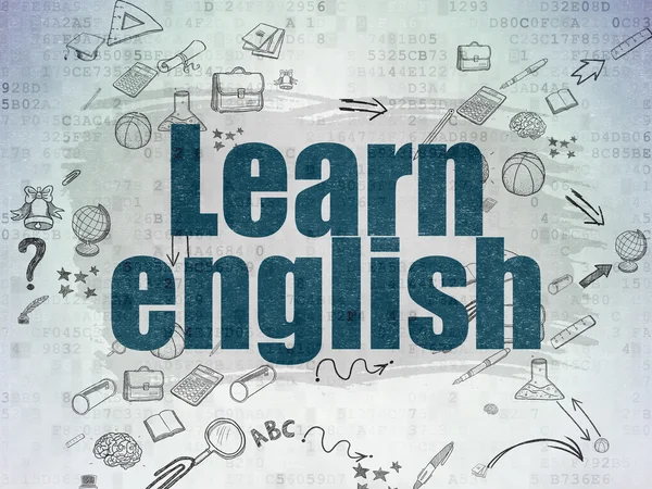 Education concept: Learn English on Digital Paper background — Stock Photo, Image