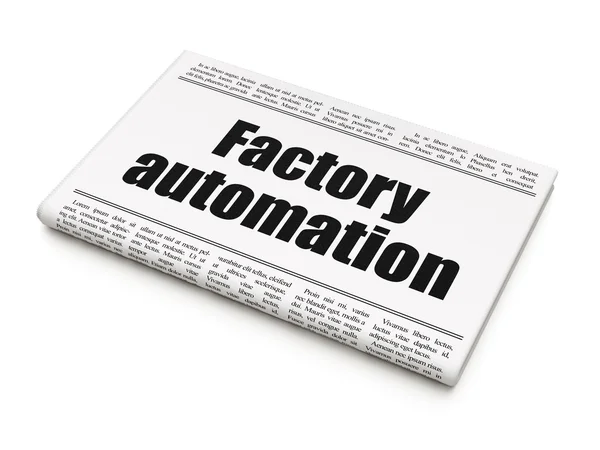 Manufacuring koncept: novinový titulek průmyslová automatizace — Stock fotografie