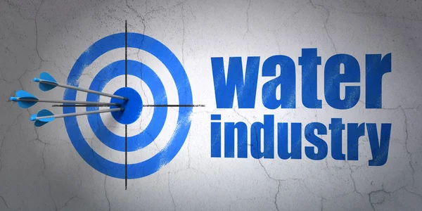 Concetto industriale: target e Water Industry sullo sfondo della parete — Foto Stock