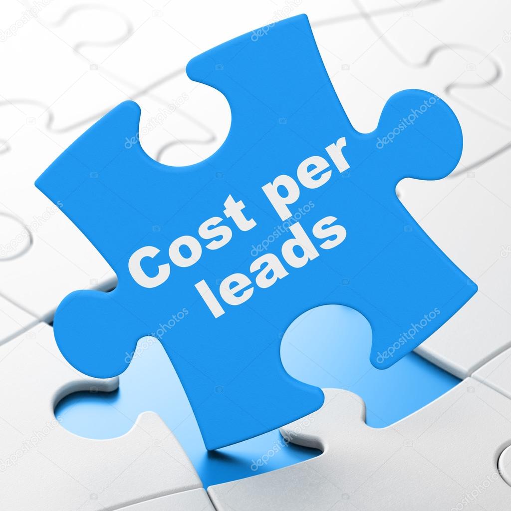 Business concept: Cost Per Leads on puzzle background