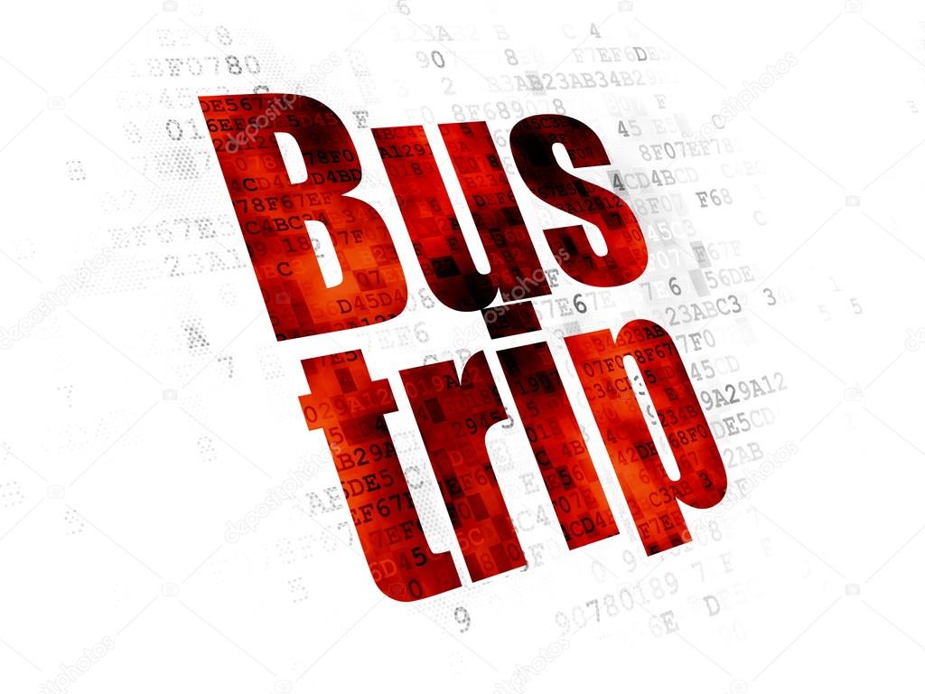 Travel concept: Bus Trip on Digital background