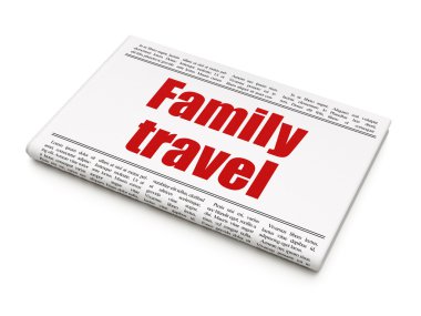 Vacation concept: newspaper headline Family Travel