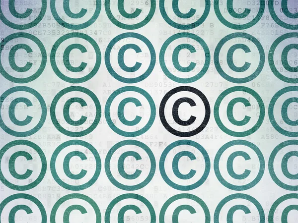 Concetto di legge: icona del copyright su sfondo Digital Paper — Foto Stock