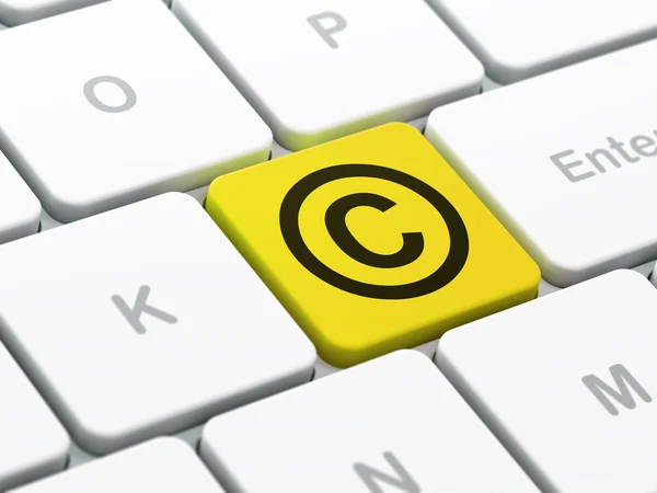 Concetto di legge: Copyright su sfondo tastiera del computer — Foto Stock