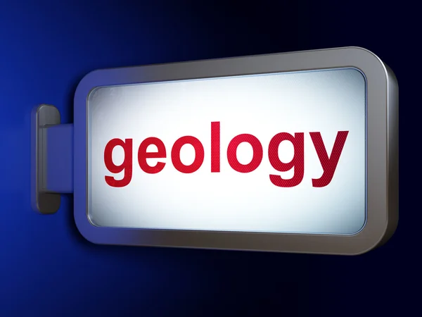 Concepto educativo: Geología en el fondo de la cartelera — Foto de Stock