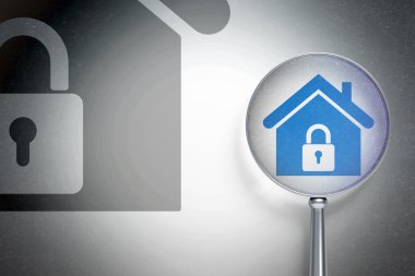 Ekonomi kavramı: dijital arka plan üzerinde optik cam ev