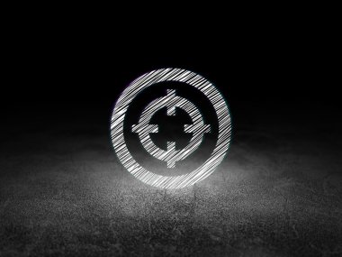 Ekonomi kavramı: hedef grunge karanlık odada